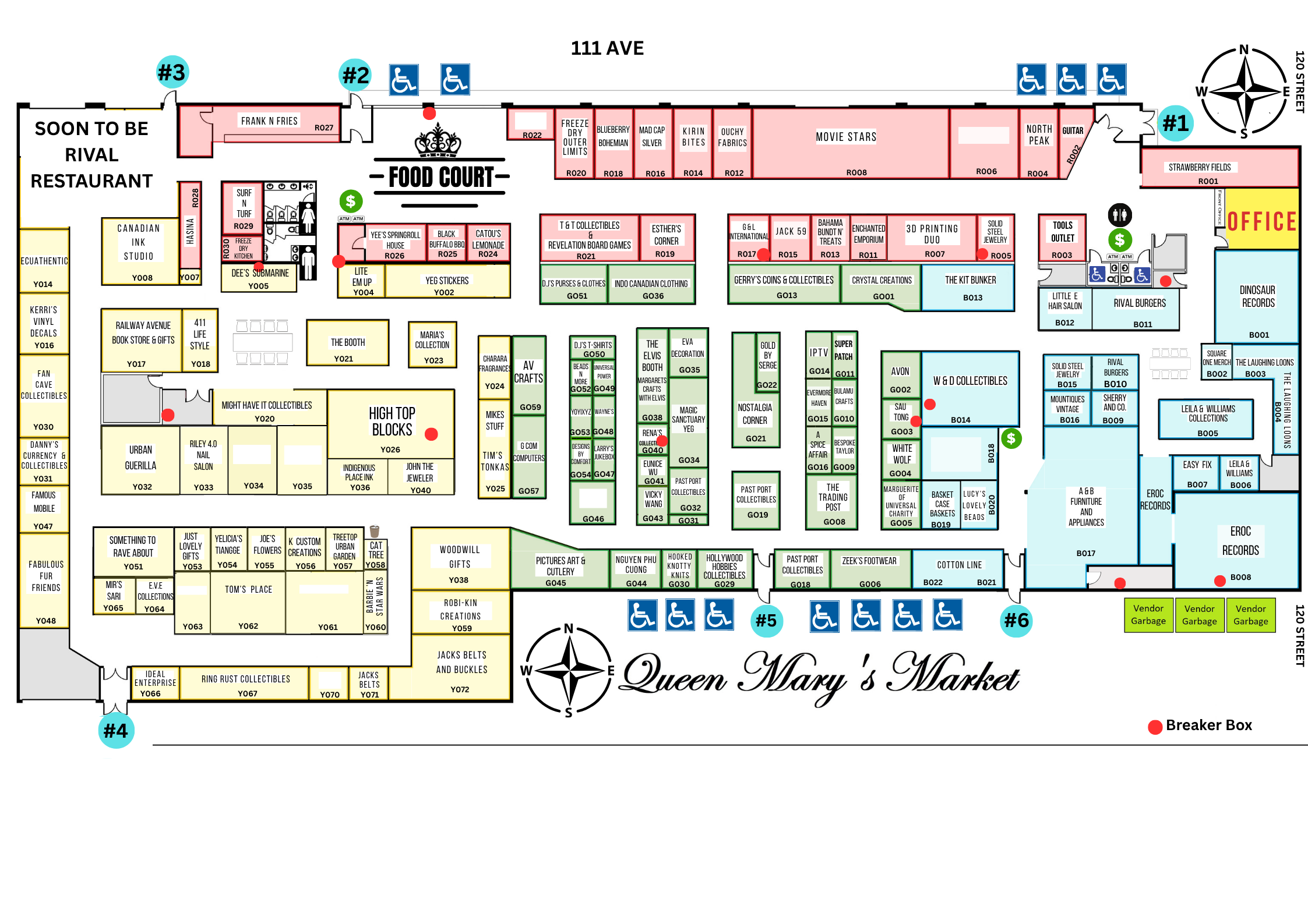 Interactive Touchscreen. Tap a booth for more information. Tap the search bar to find vendors, products, and services. You can send this directory to your phone by scanning the QR code located in the bottom right corner.