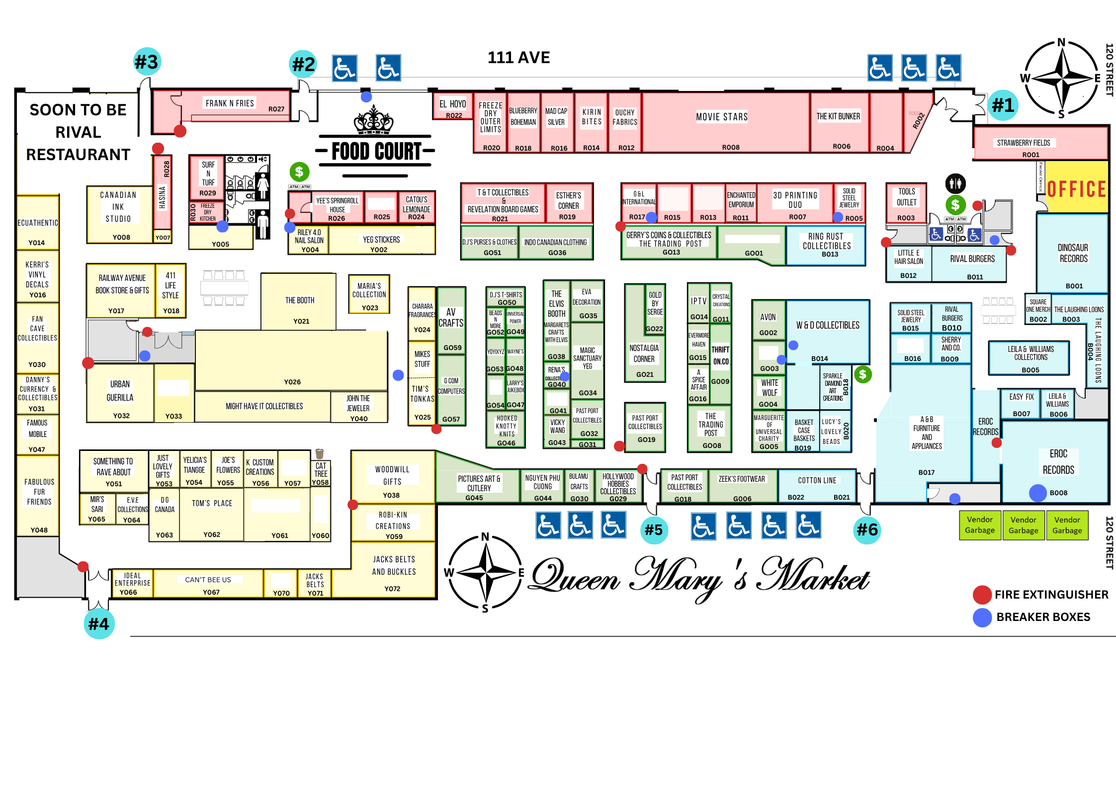 Interactive Touchscreen.  Tap a booth for more information.  Tap the search bar to find vendors, products, and services.  You can send this directory to your phone by scanning the QR code located in the bottom right corner.